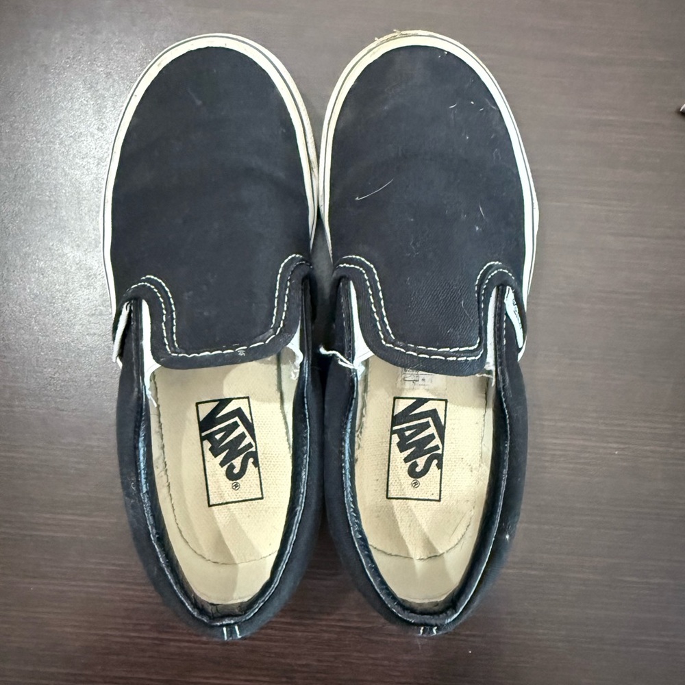 Vans Black Canvas Slip-On Shoes